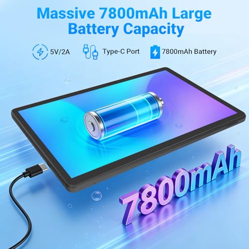Image of 11 Inch 2 in 1 Android 16 Tablet with Keyboard Mouse Pen Case, 30GB RAM 128GB 1TB Expandable, 7800mAh Battery, HD Screen Widevine L1, Dual Cameras Face Unlock, WiFi 6 BT 5.4 Tablets Bundle