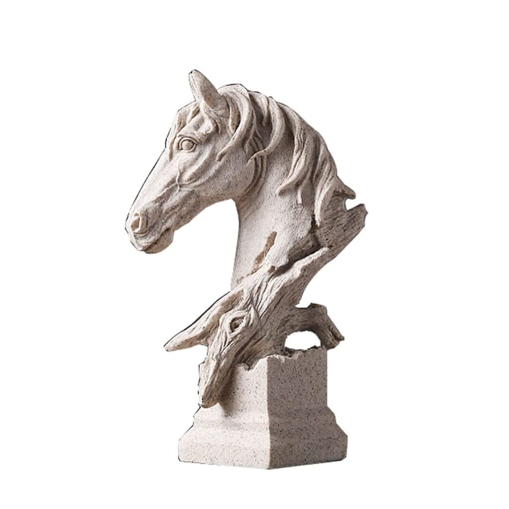 Desktop Ornament الحصان النحت الحصان رئيس تمثال نصفي 11 بوصة مثل النحت فرع Statues (Color : B)