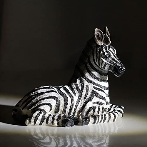 Zebra-Tischskulptur – Zebra-Figur aus Kunstharz – Schwarz, Weiß –...