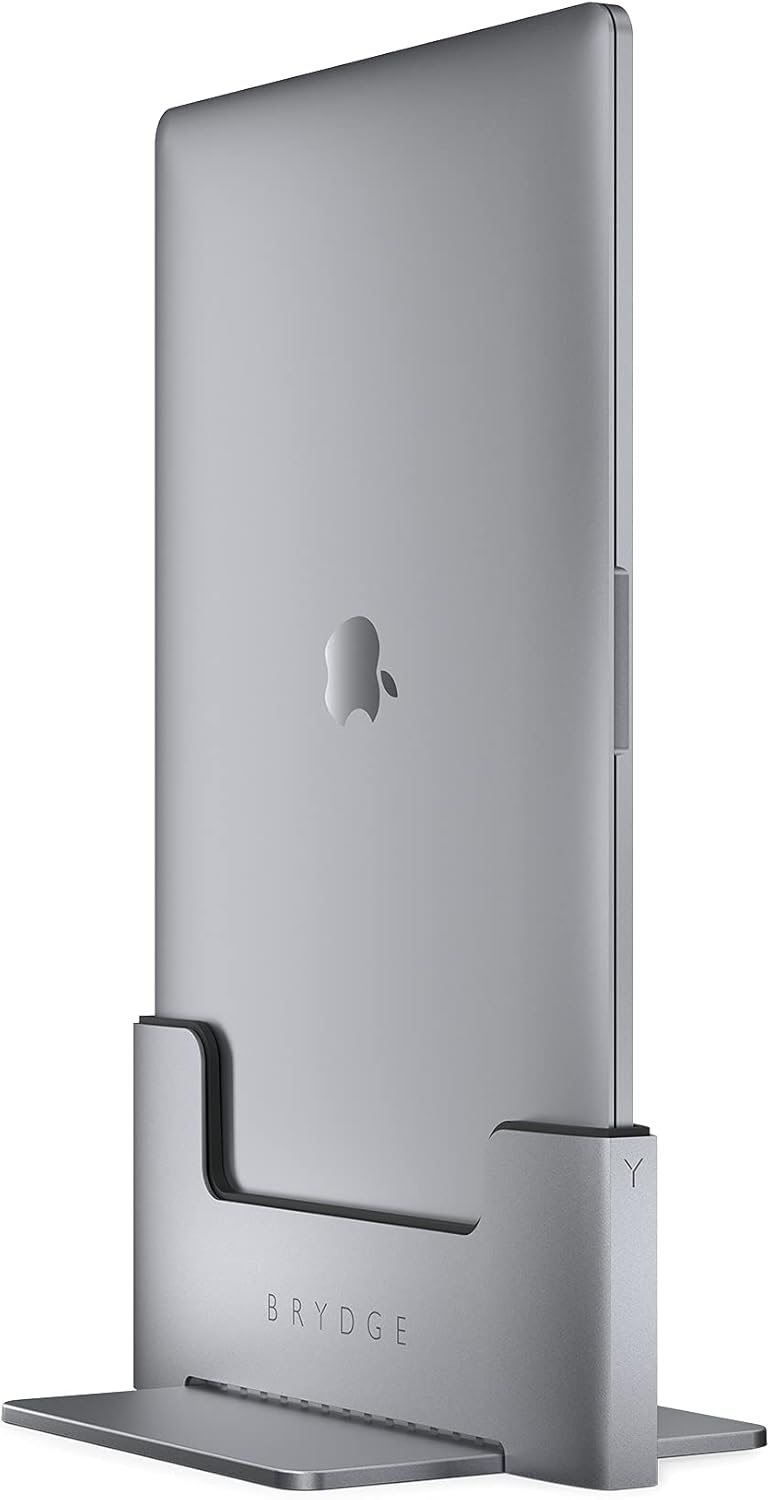 Brydge Vertical Dock with MacBook Pro inserted