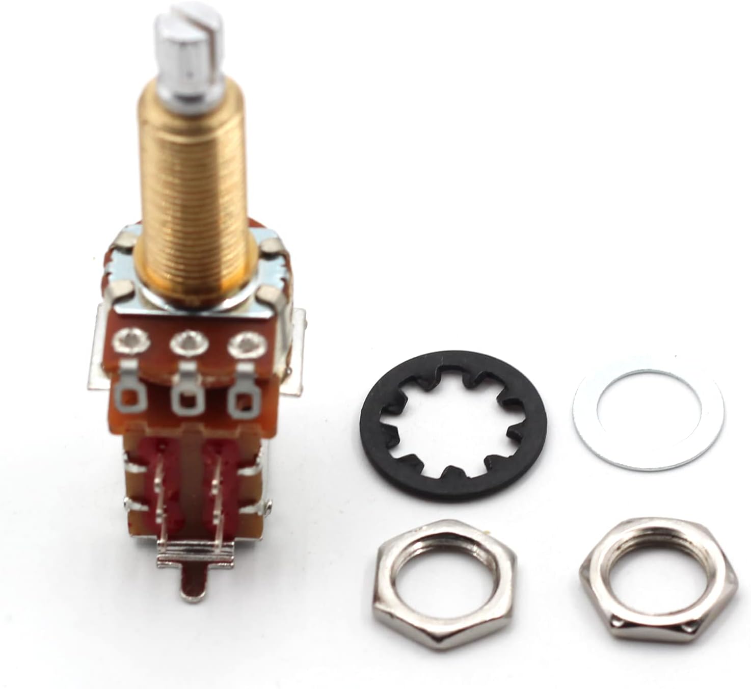 Bourns 500k Push Pull Potentiometer - Long Split Shaft, Audio Taper, DPDT, Low Friction Guitar Pot (2x)
