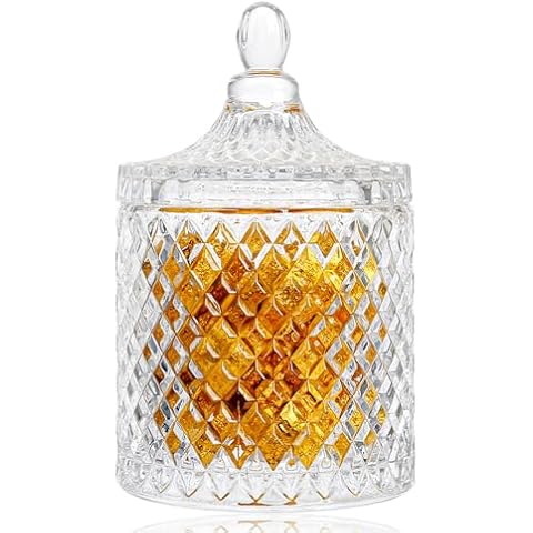 Diamond Star Crystal Glass Candy Jar Cover