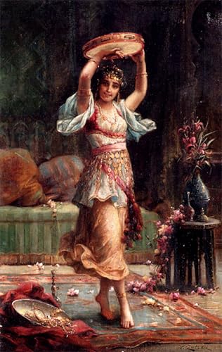 Affiche le joueur de tambourin Hans Zatzka pour salon moderne chic 60x90