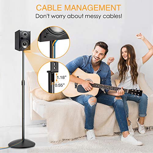 Speaker Stands Height Adjustable 30-44 Inch Surround Sound Stand Hold Satellite 