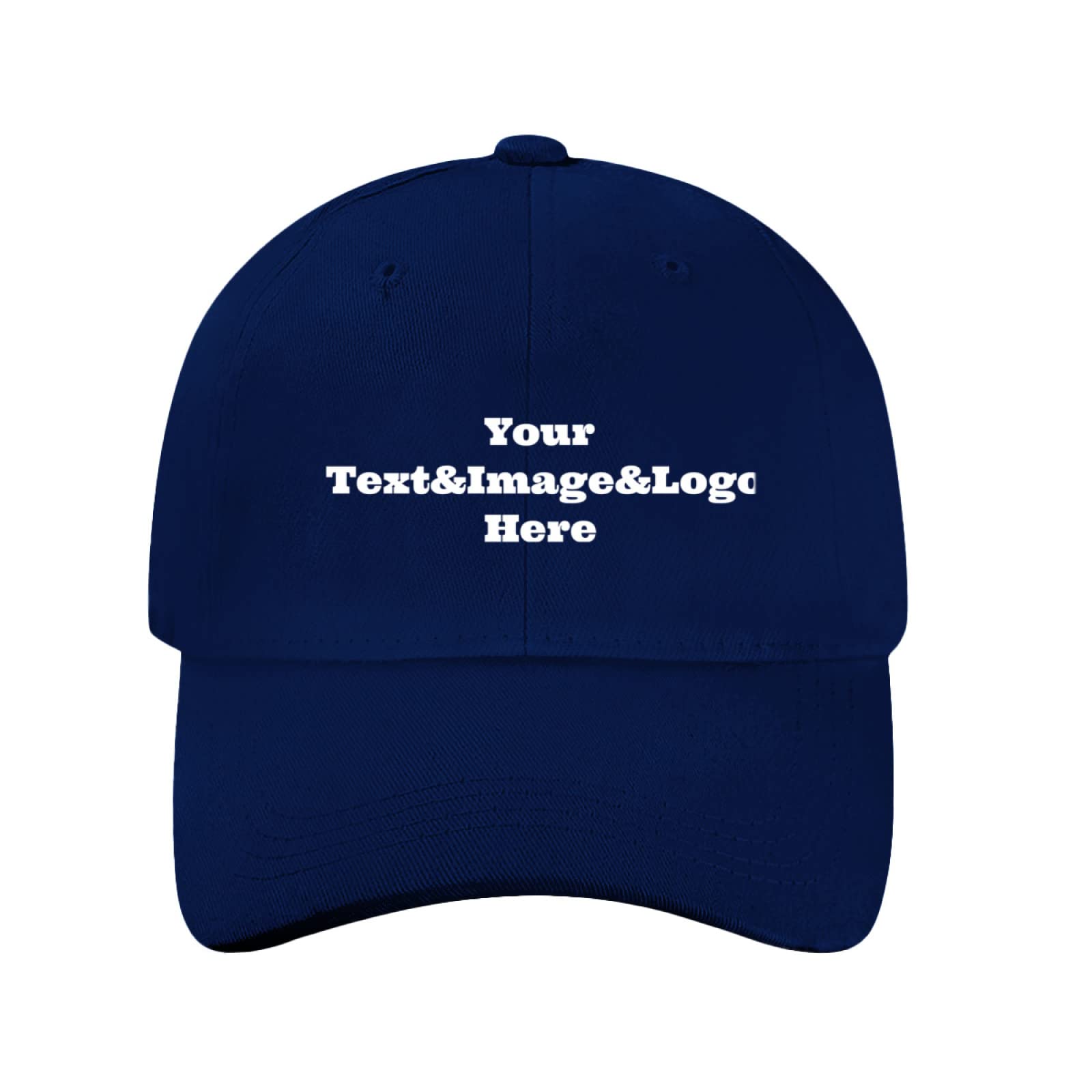 Miujonvy Unisex Navy 0 Personalized Classic Curved Peak Baseball Cap Your Text&Image&Logo Here Baseball Hats For Men Women Navy