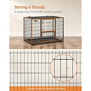   Feandrea-Heavy-Duty-Dog-Crate-Metal-Dog-Kennel-and-Cage-with-Removable-Tray-XL-for-Medium-and-Large-Dogs-421-x-276-x-295-Inches-Black-UPPD001B01