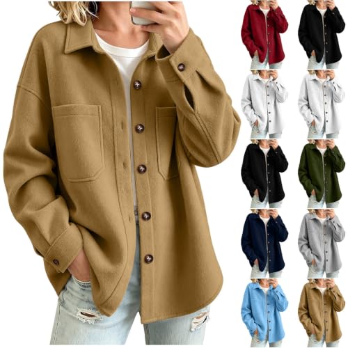 Single Button Jacket Women Button down Turn Collar Shirts Overcoat - image 1