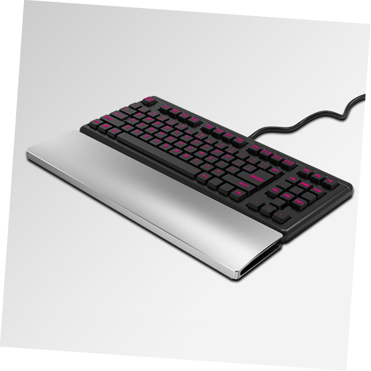 NUOBESTY Key Mechanical Keyboard Wrist Rest Pad Ergonomic Arc Design Aluminum Alloy with Anodized Sandblasted Surface Comfortable Wrist Support for Laptop and Desktop Keyboards Silver