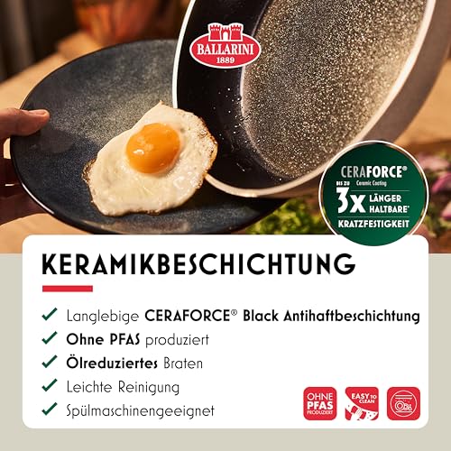 BALLARINI Ledro Schmorpfanne mit Deckel, 28 cm, Aluminium, Induktionsgeeignet, Keramik-Antihaftbeschichtung, Thermopoint, Made in Italy, Beige 3 BALLARINI Ledro Schmorpfanne mit Deckel, 28 cm, Aluminium, Induktionsgeeignet, Keramik-Antihaftbeschichtung, Thermopoint, Made in Italy, Beige