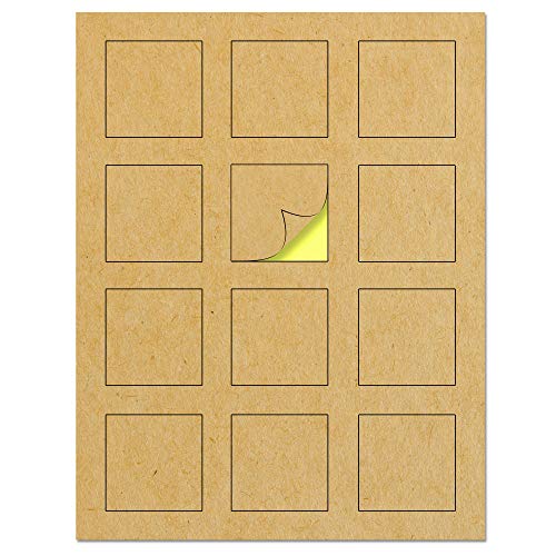 Autocollants carrés en papier kraft de 5,1 cm : imprimez sans décalage sur vos planches lettre