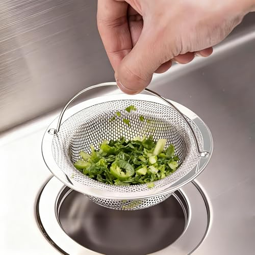 4PCS Filtre Evier, Grille Evier Cuisine en Acier Inoxydable avec Poignée Anti-Corrosion pour Évacuation de Lave-Vaisselle de Cuisine,...