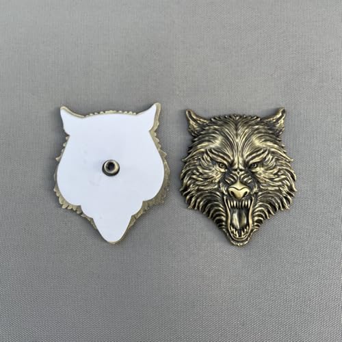 Image of Wolf Head Metal 3D car Emblem (Bronze Emblem)