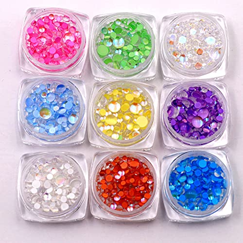 Ail Art Strasssteine für Nägel, Meerjungfrauen-Perlen, transparent, halbrund, Nagelschmuck, Strass, professionelle… – Bild 5
