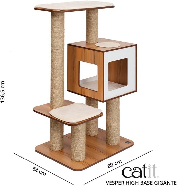 review Catit Vesper High Base Giant Cat Tree, Cat Furniture, Walnut