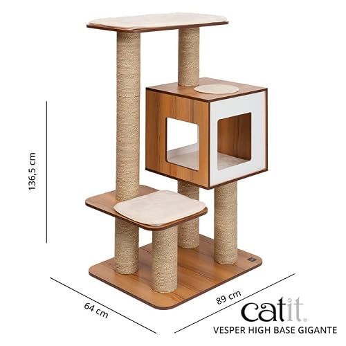 Catit Vesper High Base Giant Cat Tree, Cat Furniture, Walnut #TOP3