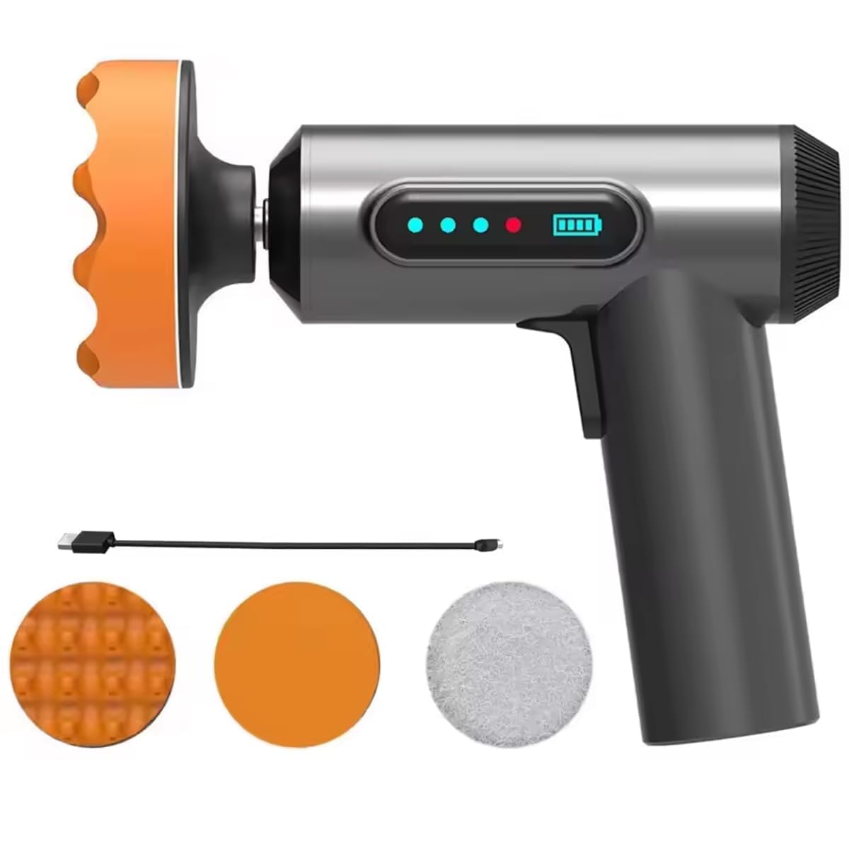 Pulidora De Búfer De Coche Inalámbrica, Kit De Pulidora Eléctrica Portátil, con Batería Recargable De 2000 MAh, 3 Bandejas De Encerado, para Pulido De Detalles De Coche, Encerado