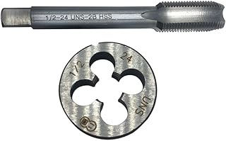 RHFGYY 1/2-24 UNS, Tap and Die Set, HSS Machine Thread Tap with Round Threading Die, Right Hand (1/2-24 UNS)
