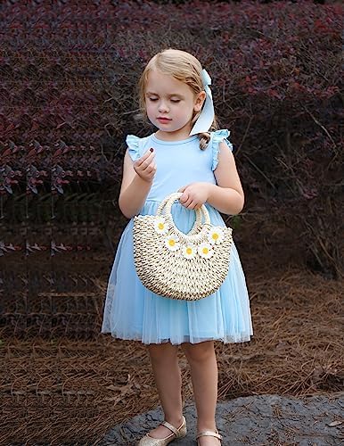 Image of Arshiner Toddler Tutu Dress Little Girls Fluffy Summer Dresses Casual Party Tulle Sundress for Kids 2-6Y