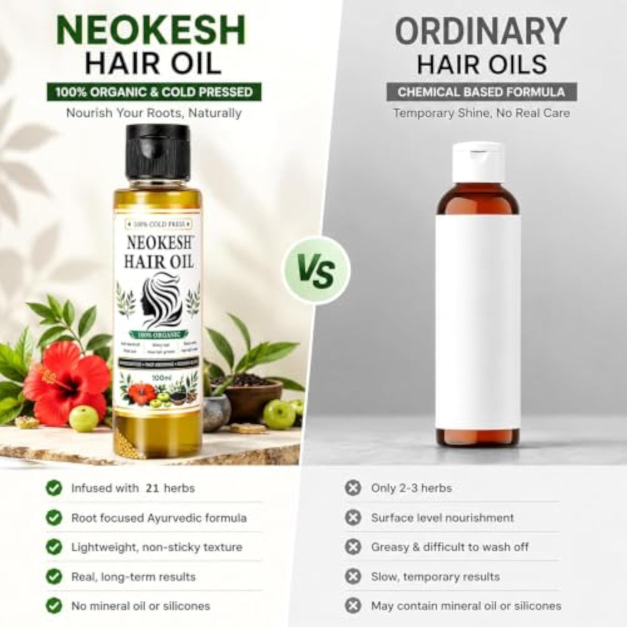 Herbal Hair Oil Pack of 4 with 21 Herbs