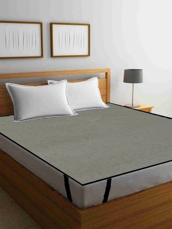 Waterproof King Size Doublebed Mattress Protector | Elastic Fitted Bedsheet (72"x75", Sea Green)-picture-40