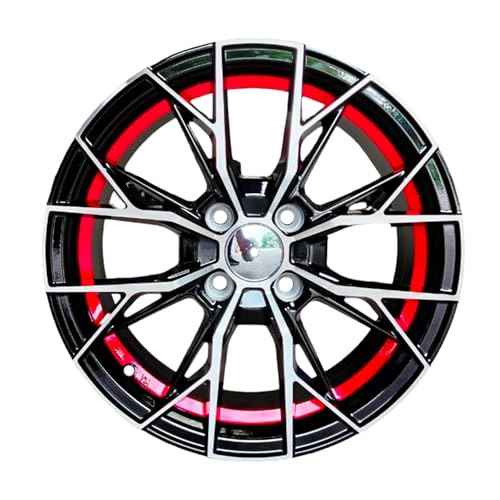 Rines 15 | Envío Gratuito | Juego de 4 piezas | Rines para Chevy, Tsuru, Spark, Versa y más autos 4 en 100 | Negros con Franja Roja