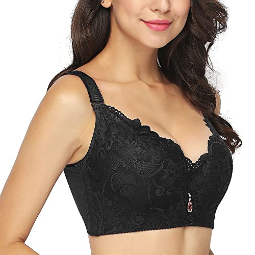 FallSweet Plus Size Lace Bra C Cup Wide Back Push Up Brassiere for Women2