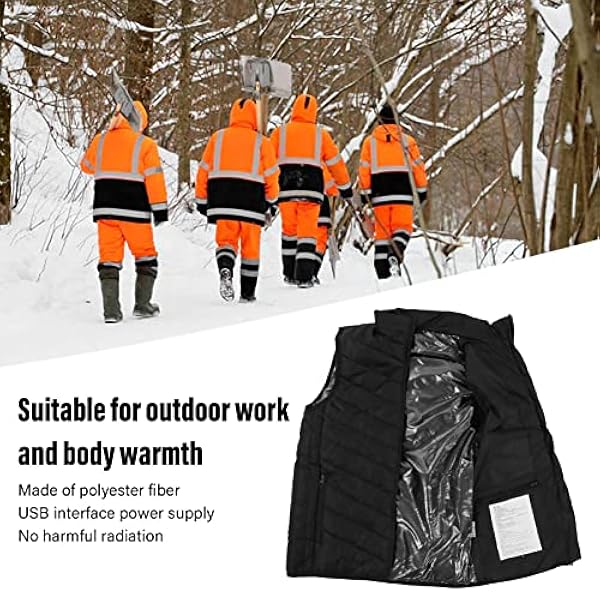 Lichtgewicht Verwarmd Vest voor Heren, Slim Oplaadbaar Elektrisch Verwarmingsvest, Waterdicht Unisex Elektrisch Verwarmingsvest (S)