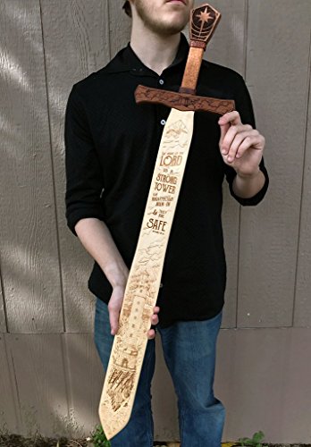 Campfire Arts The Name Of The Lord Is A Strong Tower - Scripture Sword Sign - Hand Crafted - Made In The Usa #TOP1