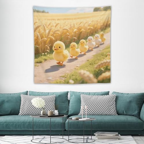 Tapisserie murale bohème canard mignon maccbn avec kit de suspension grand format