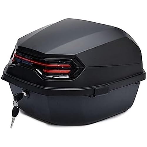 Kisigim バイク リアボックスリアボックス バイクバイク キャリアボックス44L 大容量 原付スクーター フルフェイス収納可能着脱可能式 (K)