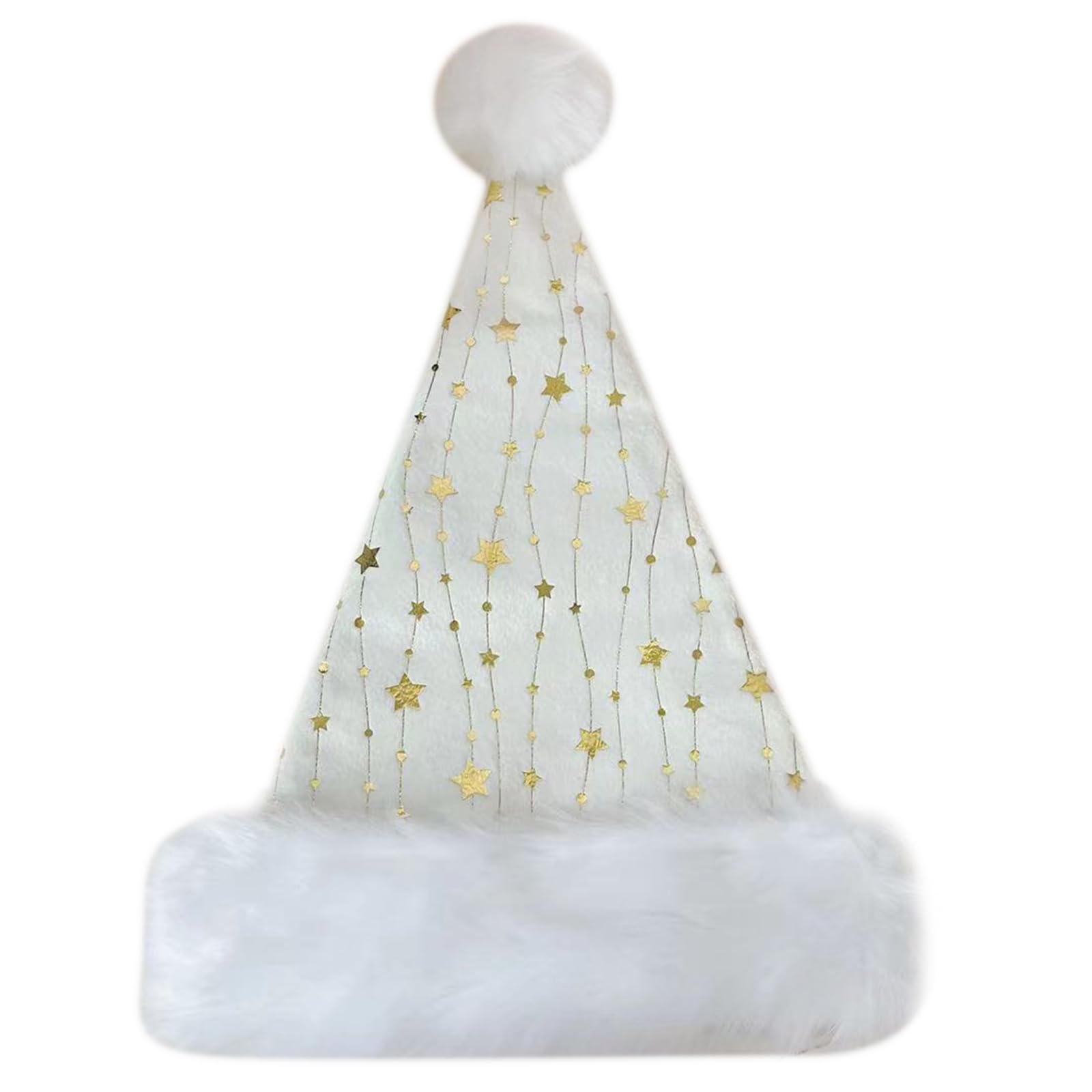 Tsophreniq Christmas Headwear Cap with Golden Star Perfect for the Holidays Colorful Outfits for Cosplay Santa Furry Hat Christmas Costumes for Men