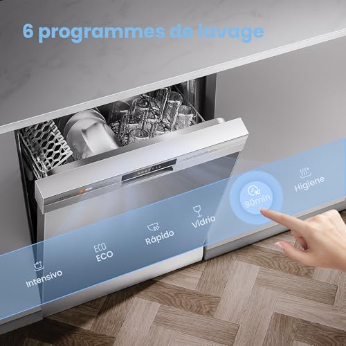 Miniatura 4 de Comfee Cdwpf1201ps Lavavajillas De Libre Instalación, 60 Cm, 12 Cubiertos, Inicio Diferido, Función De Media Carga, 72 Lavado Higiénico, Cestas Flexibles, Acero Inoxidable, 47 Db, Control Por Boton