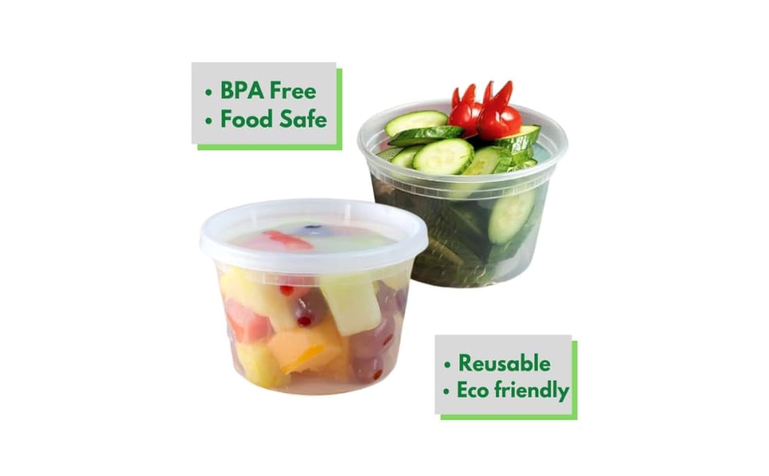 G-BOX 16 OZ Deli Containers with Lids [24 Sets] [16 OZ Soup Containers with Lids, Stackable, BPA-Free, Leak Resistant, Reusable, Dishwasher Safe, Microwave Safe, Freezer Safe]