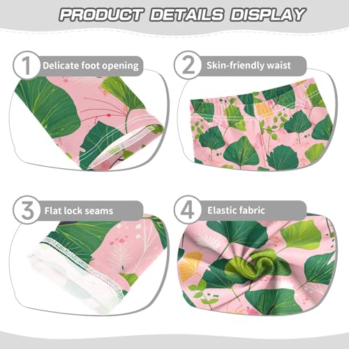 KLL Hand Painted Ginkgo Leaves Toddler Baby Girl Legging Comfortable Full Length Workout Pants Sports3