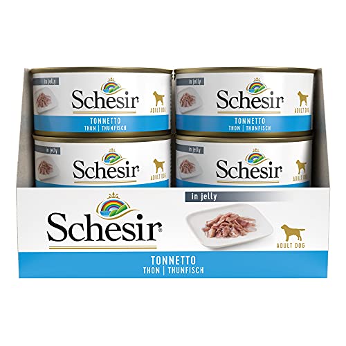 Schesir Dog Thunfisch, Hundefutter nass, 18 Dosen x 150 g