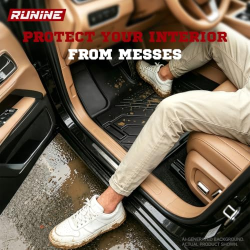 Image of Floor Mats for 2027 Kia Telluride Hybrid (Suitable for HEV), All Weather TPE Telluride Floor Liners Full Set with Cargo Mat & Backrest Mats, Custom Fit 7 Passenger 2027 Telluride Hybrid Accessories