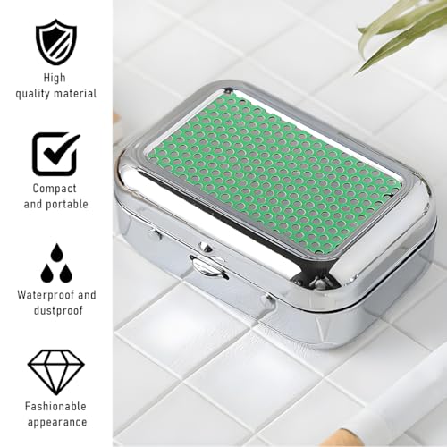 Image of Mini Portable Ashtrays, Metal Pocket Dustproof Car Ash Tray with Lid, Compact Square Windproof Car Cigar Ashtrays, Decorative Cigarette Snuffers Ashtray for Car Home Office (Green)