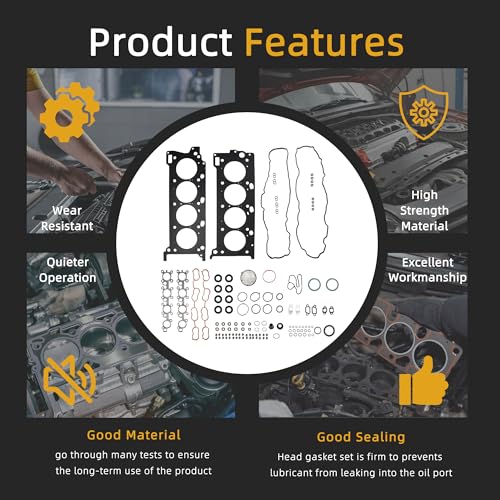 Image of Head Gasket Set, 5.7L HS26394PT, for Toyota Land Cruiser 5.7L, for Sequoia 5.7L /4.6L, for Tundra 5.7L /4.6L, for Lexus GX460 4.6L, for Lexus LX570 5.7L, 2007-2019, HS54776 HS26394PT(120pcs)