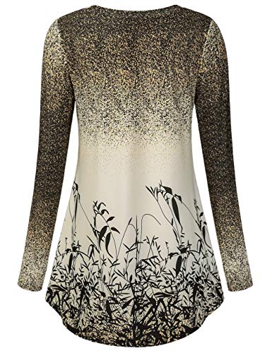 BAISHENGGT Women's Long Sleeve Tunic Tops for Leggings V-Neck Casual Blouse T-Shirt M Gradient by BAISHENGGT - Image 4
