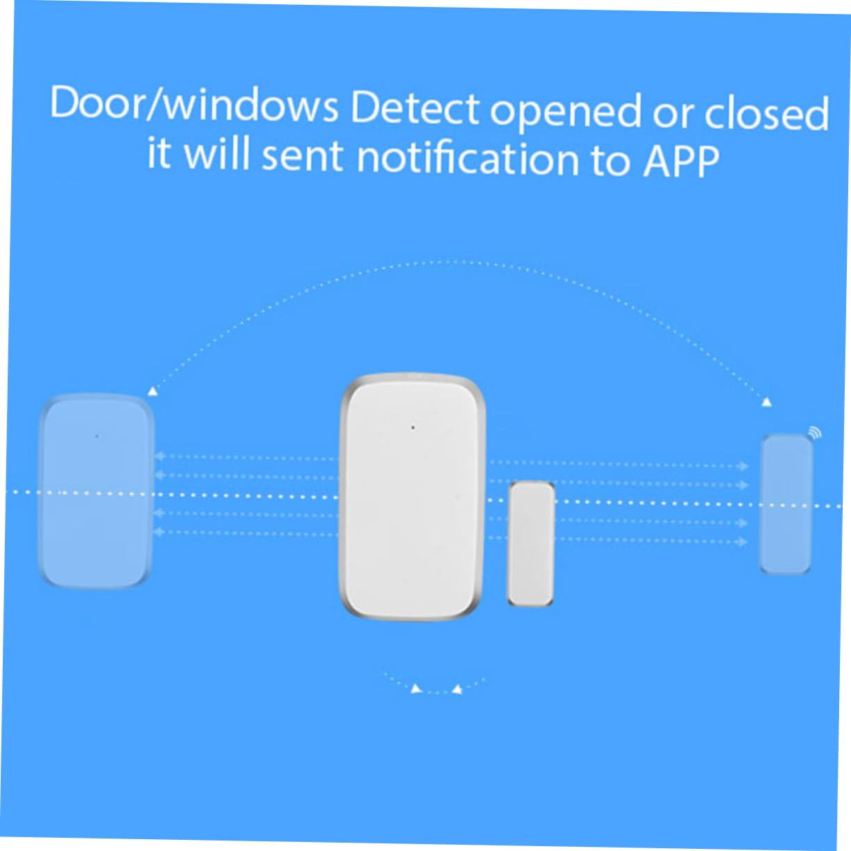 Angoily 2 Juegos De Sensores Magnéticos Para Puertas Y Ventanas Notificaciones De Aplicaciones De Seguridad Color Fáciles De Usar