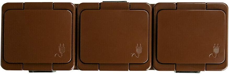 Naka24IP44 Surface-Mounted Switch/Socket Range for Wet Room Schuko SMART (Socket 3-Way Brown NT-317S)
