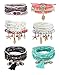 Finrezio Lot de 6 Bracelets Bohème pour Femmes Bracelets Empilables Multicouche Bracelets Déclaration Bracelet Multicolore Stretch Bijoux