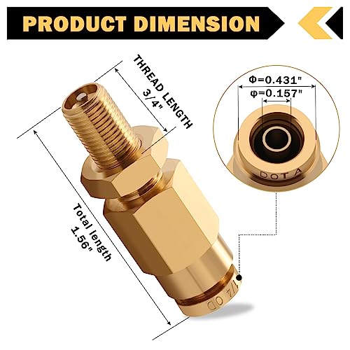 Cheemuii 1/4" Inflation Schrader Valve With Push To Connect For 1/4" Od Air Line Tubing And Air Spring Suspension For Semi Truck Trailer Tractor #TOP1