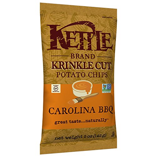 Image of Kettle Brand Krinkle Cut Potato Chips, Carolina BBQ, 5 Ounce (Pack of 15)