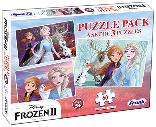 Image of Frank 3 in 1 Disney Frozen II Jigsaw Puzzle for Kids 5+ Years | Fun & Challenging Brain Booster Educational Toys | Realistic Illustrations Puzzle Games for Focus & Memory | Gifts for Kids - 60 Pieces