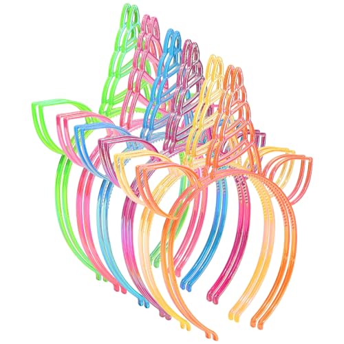 Candygirl Unicorn Headbands for Girls 12 Pack Premium Electroplated AB Unicorn Hair Accessories Matching Pairs Unicorn Party Favors for Birthday Party Decorations Dress Up Halloween Costume
