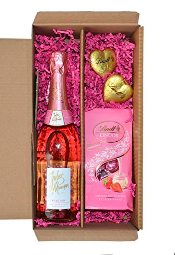 "Jules Mumm Rosè Dry mit Lindorkugeln Erdbeer und Vollmilchschokoladenherzen von Lindt" - Image 3