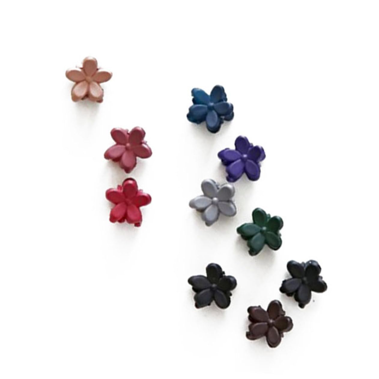IWOWHERO Mini Flower Hair Claws for Girls 10Pcs Small Blossom Hair Clips Soft Skin-Friendly Baby Accessories for Everyday Use