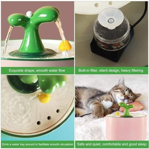 Fuente automática para gatos REAGAR 1.5L de cerámica miniatura 7