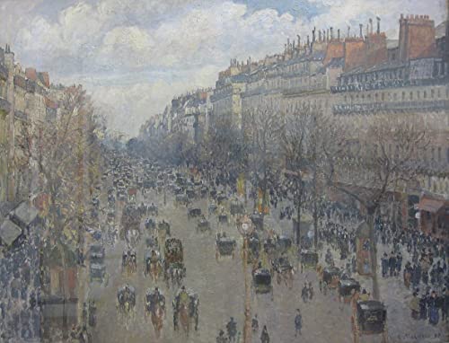 Tableau Boulevard Montmartre Pissarro soleil après midi toile de 60x90cm